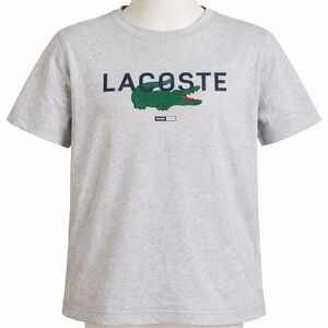 Boys size 4T Lacoste Heather Gray Tee with Iconic Green Logo